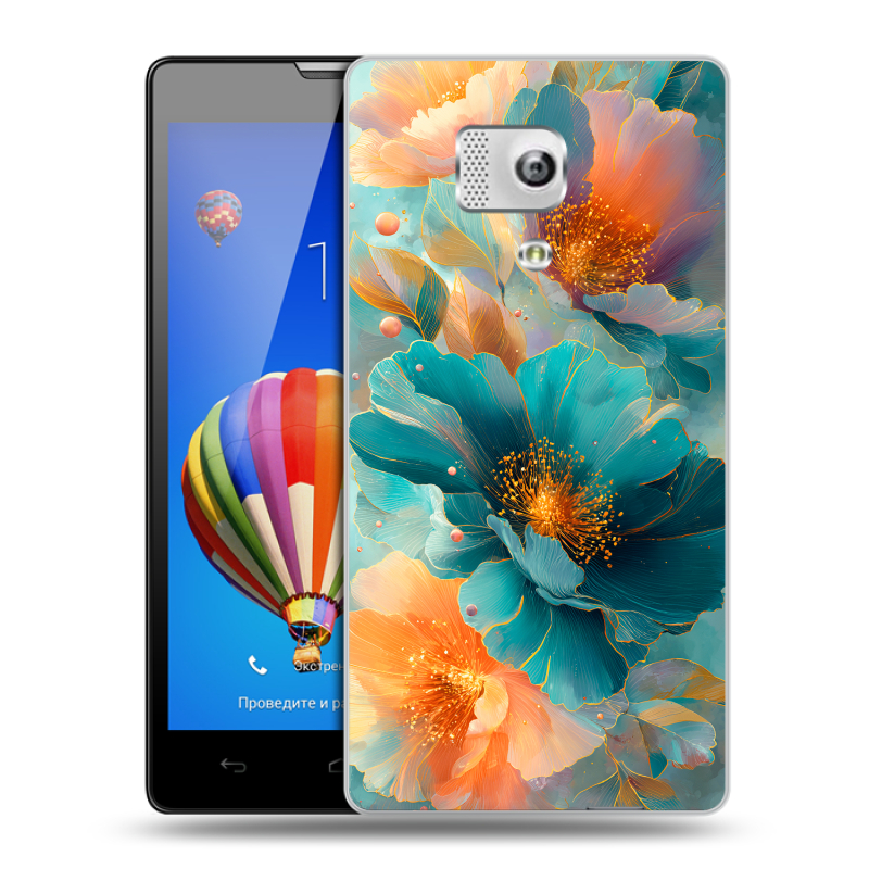 Пластиковый чехол на Huawei Honor 3 с принтом Цветы Пластиковый чехол на Huawei Honor 3 с принтом Цветы
