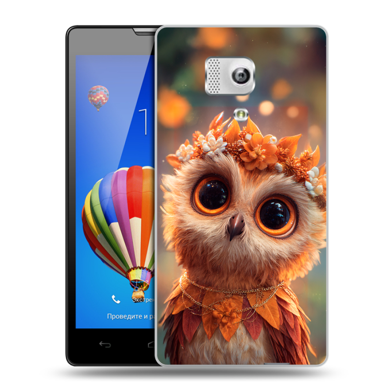 Пластиковый чехол на Huawei Honor 3 с принтом Милая сова Пластиковый чехол на Huawei Honor 3 с принтом Милая сова