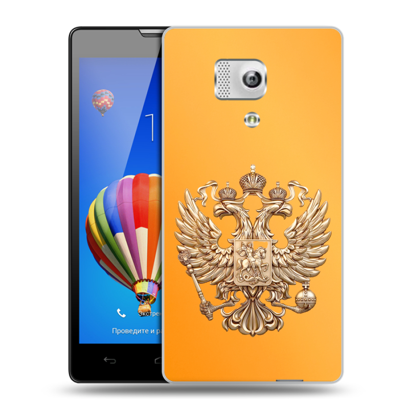 Пластиковый чехол на Huawei Honor 3 с принтом Герб Флаг России Пластиковый чехол на Huawei Honor 3 с принтом Герб Флаг России