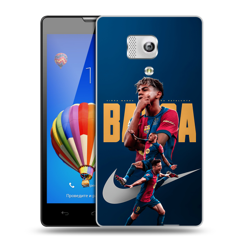 Пластиковый чехол на Huawei Honor 3 с принтом Барселона Barca Yamal Пластиковый чехол на Huawei Honor 3 с принтом Барселона Barca Yamal