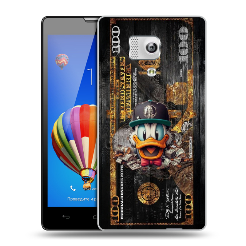 Пластиковый чехол на Huawei Honor 3 с принтом Дональд Дак Доллар Пластиковый чехол на Huawei Honor 3 с принтом Дональд Дак Доллар