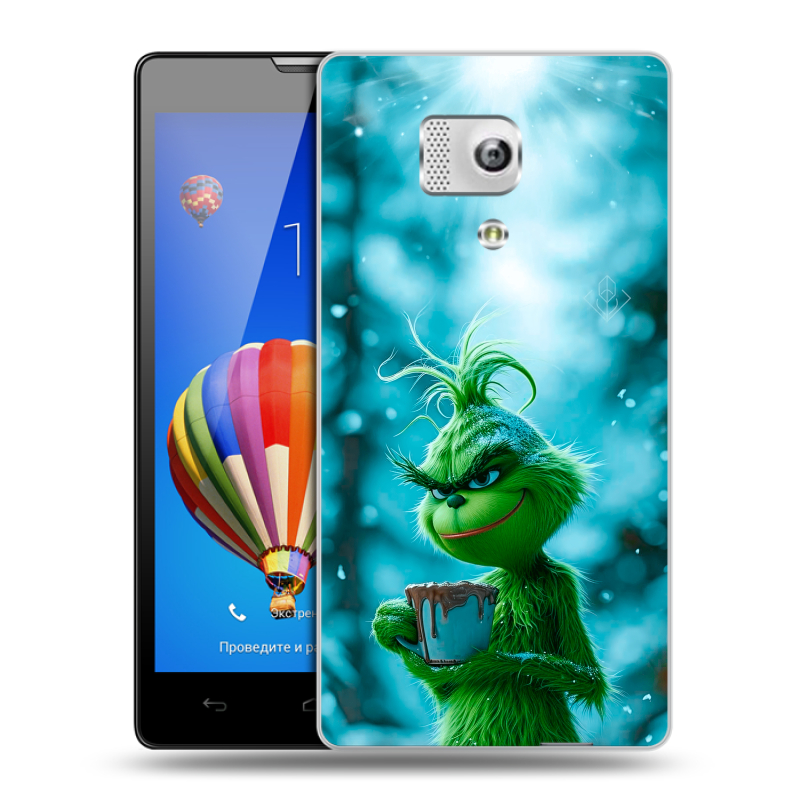 Пластиковый чехол на Huawei Honor 3 с принтом Новый год гринч Пластиковый чехол на Huawei Honor 3 с принтом Новый год гринч