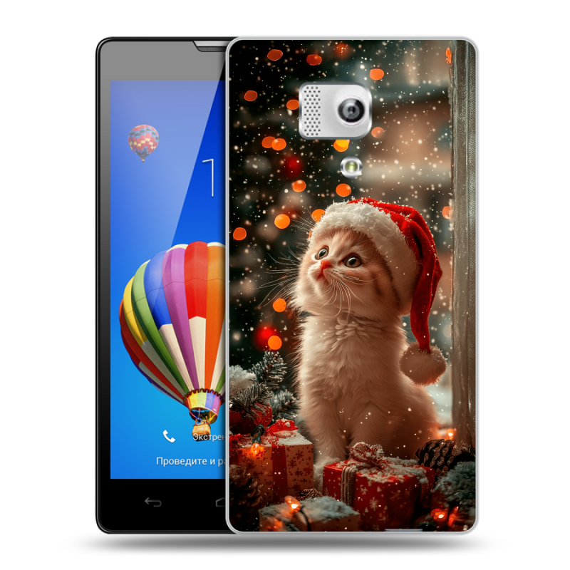 Пластиковый чехол на Huawei Honor 3 с принтом Новый год Пластиковый чехол на Huawei Honor 3 с принтом Новый год