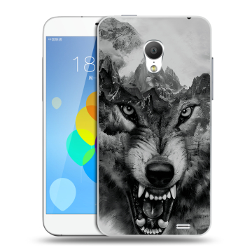 Пластиковый чехол на Meizu MX3 с принтом Волк