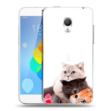 Пластиковый чехол на Meizu MX3 с принтом Кошки