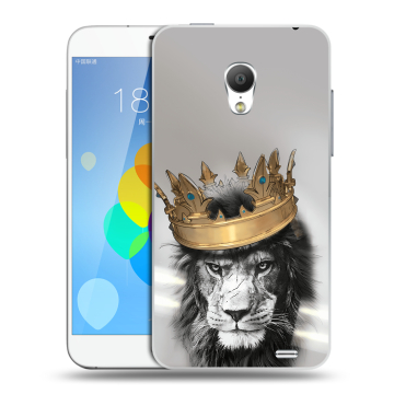 Пластиковый чехол на Meizu MX3 с принтом Лев с короной