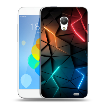 Пластиковый чехол на Meizu MX3 с принтом Абстракция неон