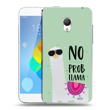 Пластиковый чехол на Meizu MX3 с принтом Лама