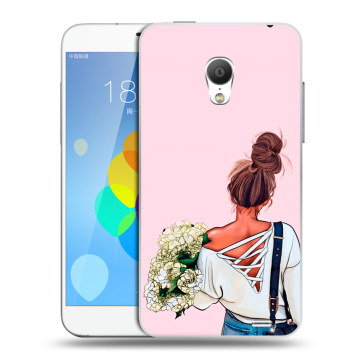 Пластиковый чехол на Meizu MX3 с принтом Девушка и букет