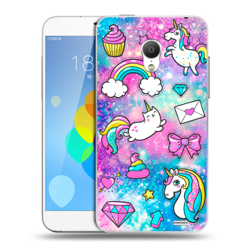 Пластиковый чехол на  Meizu MX3 с принтом Единороги
