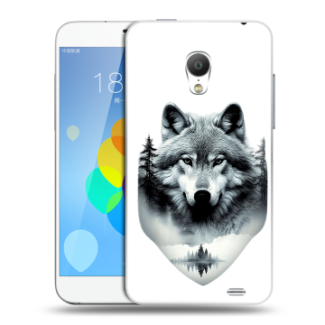 Пластиковый чехол на  Meizu MX3 с принтом Волк в лесу