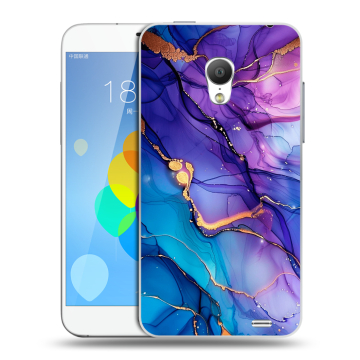 Пластиковый чехол на  Meizu MX3 с принтом синий мрамор