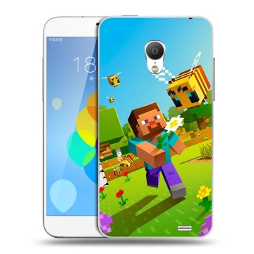 Пластиковый чехол на  Meizu MX3 с принтом Майнкрафт Minecraft