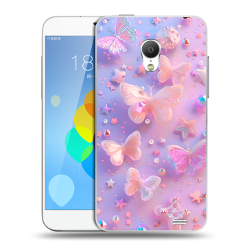 Пластиковый чехол на  Meizu MX3 с принтом Бабочки