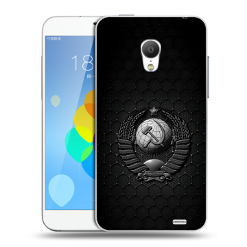 Пластиковый чехол на  Meizu MX3 с принтом Герб Флаг СССР