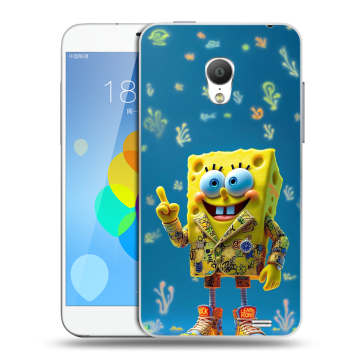 Пластиковый чехол на  Meizu MX3 с принтом Спанч боб Спанчбоб
