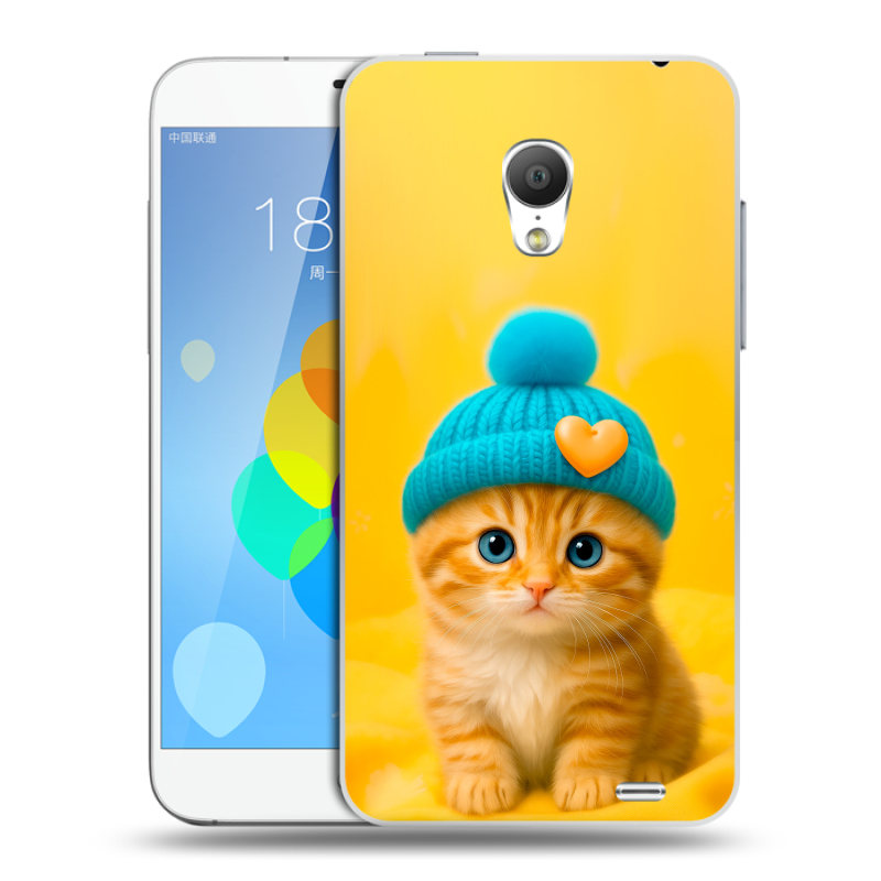 Пластиковый чехол на Meizu MX3 с принтом Котенок в шапке Пластиковый чехол на Meizu MX3 с принтом Котенок в шапке