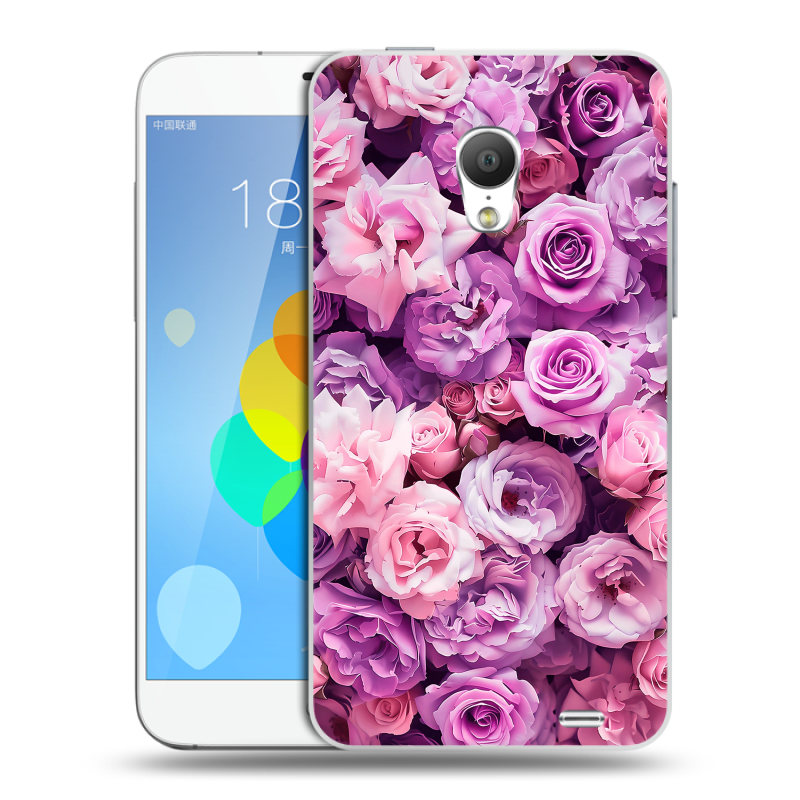 Пластиковый чехол на Meizu MX3 с принтом лавандовые розы Пластиковый чехол на Meizu MX3 с принтом лавандовые розы