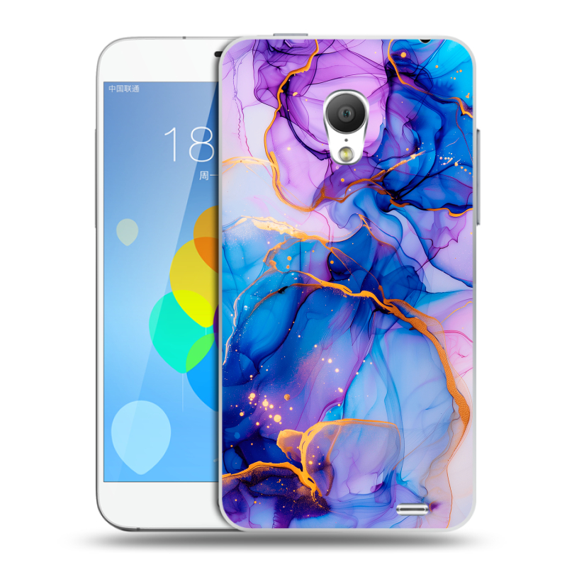 Пластиковый чехол на Meizu MX3 с принтом синий мрамор Пластиковый чехол на Meizu MX3 с принтом синий мрамор