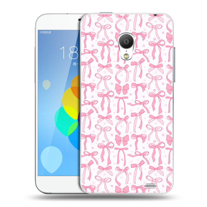 Пластиковый чехол на Meizu MX3 с принтом Розовые бантики Пластиковый чехол на Meizu MX3 с принтом Розовые бантики