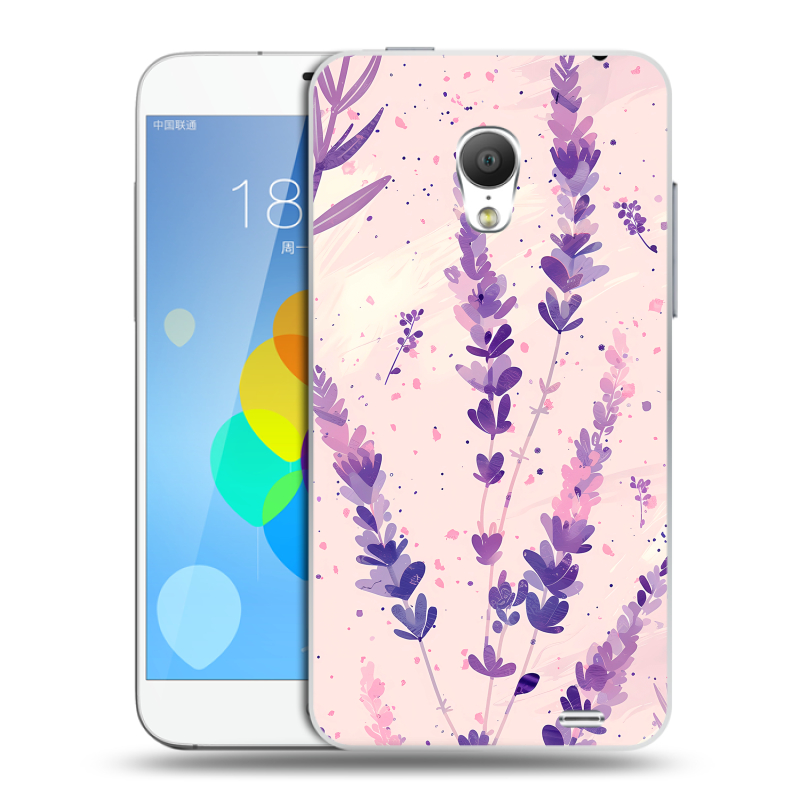 Пластиковый чехол на Meizu MX3 с принтом цветы лаванда Пластиковый чехол на Meizu MX3 с принтом цветы лаванда