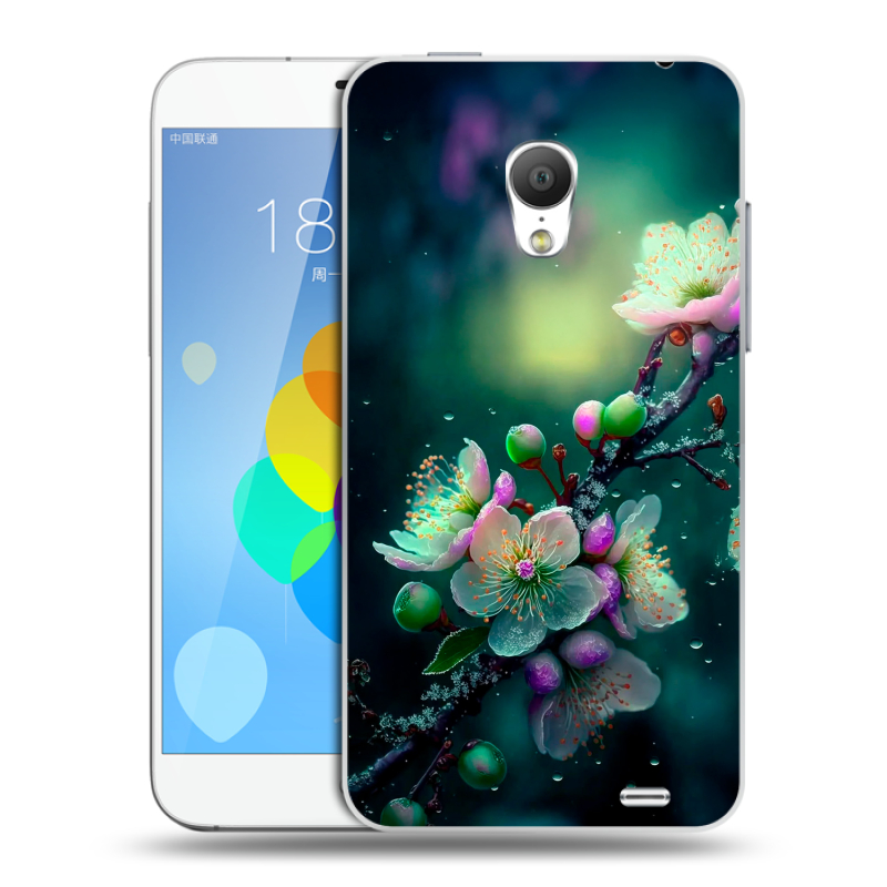 Пластиковый чехол на Meizu MX3 с принтом Цветы и мрамор Пластиковый чехол на Meizu MX3 с принтом Цветы и мрамор