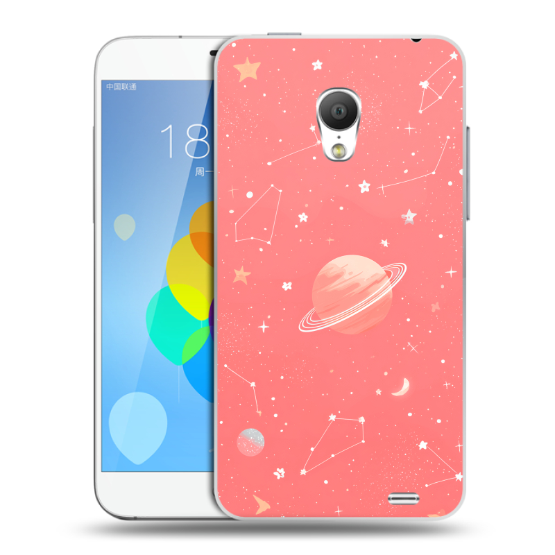 Пластиковый чехол на Meizu MX3 с принтом Розовый космос Пластиковый чехол на Meizu MX3 с принтом Розовый космос