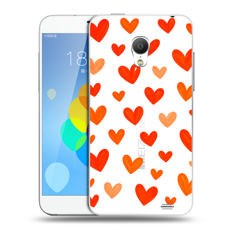 Пластиковый чехол на Meizu MX3 с принтом Сердечки Пластиковый чехол на Meizu MX3 с принтом Сердечки