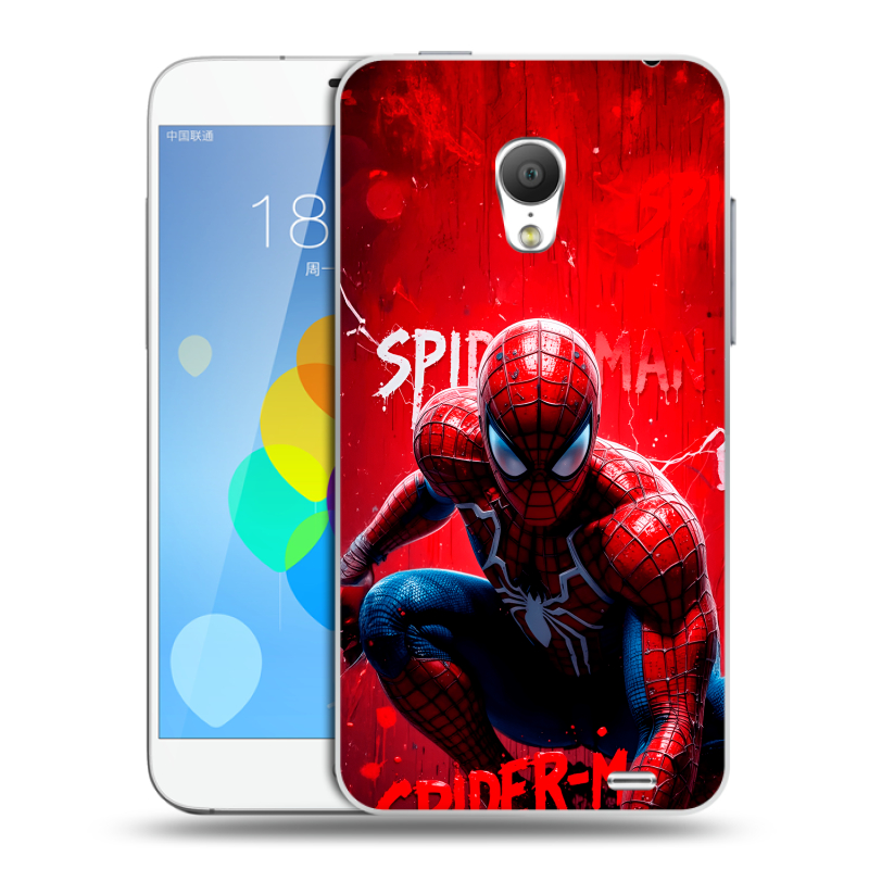 Пластиковый чехол на Meizu MX3 с принтом Spiderman Человек паук Пластиковый чехол на Meizu MX3 с принтом Spiderman Человек паук
