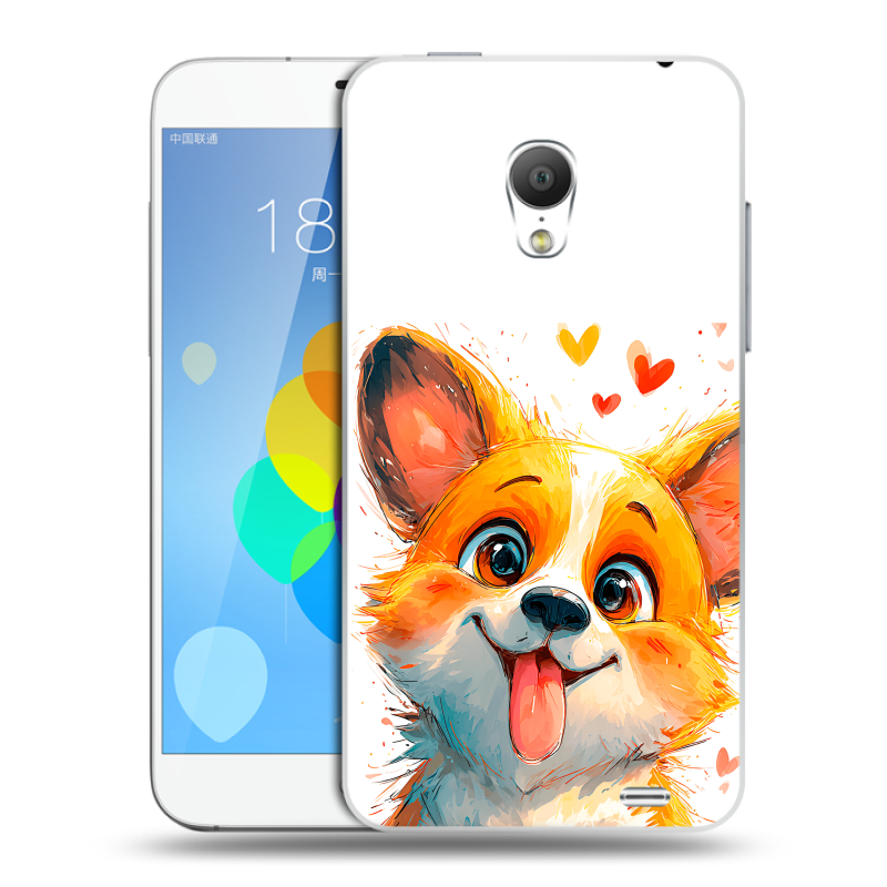 Пластиковый чехол на Meizu MX3 с принтом корги Пластиковый чехол на Meizu MX3 с принтом корги