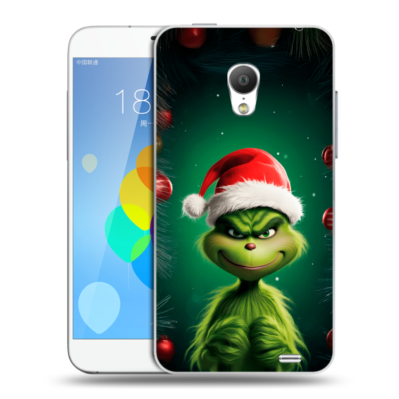 Пластиковый чехол на Meizu MX3 с принтом Гринч Новый год Рождество Пластиковый чехол на Meizu MX3 с принтом Гринч Новый год Рождество