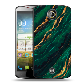 Пластиковый чехол на Acer Liquid S2 с принтом Мрамор зеленое золото
