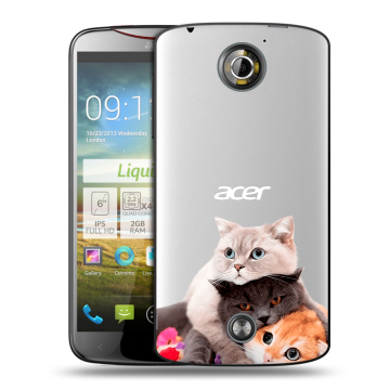 Пластиковый чехол на Acer Liquid S2 с принтом Кошки