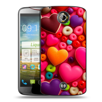 Пластиковый чехол на Acer Liquid S2 с принтом Сердечки