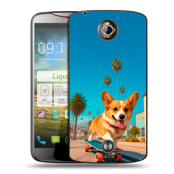 Пластиковый чехол на Acer Liquid S2 с принтом Корги на скейте Пластиковый чехол на Acer Liquid S2 с принтом Корги на скейте