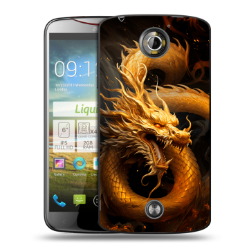 Пластиковый чехол на Acer Liquid S2 с принтом Золотой дракон