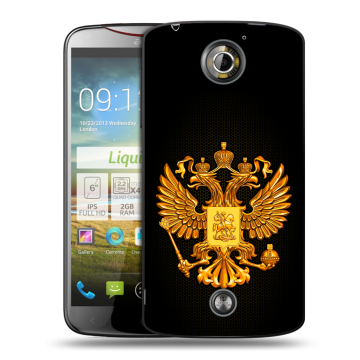 Пластиковый чехол на Acer Liquid S2 с принтом Герб России желтый Пластиковый чехол на Acer Liquid S2 с принтом Герб России желтый