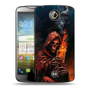 Пластиковый чехол на Acer Liquid S2 с принтом Скелет и карты Пластиковый чехол на Acer Liquid S2 с принтом Скелет и карты