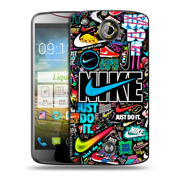Пластиковый чехол на Acer Liquid S2 с принтом найк nike черный