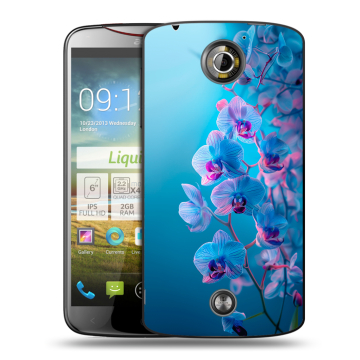 Пластиковый чехол на Acer Liquid S2 с принтом голубые орхидеи Пластиковый чехол на Acer Liquid S2 с принтом голубые орхидеи