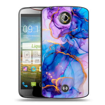 Пластиковый чехол на Acer Liquid S2 с принтом синий мрамор Пластиковый чехол на Acer Liquid S2 с принтом синий мрамор