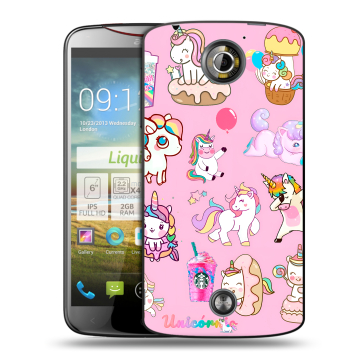Пластиковый чехол на Acer Liquid S2 с принтом розовые единороги Пластиковый чехол на Acer Liquid S2 с принтом розовые единороги