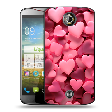 Пластиковый чехол на Acer Liquid S2 с принтом розовые сердечки Пластиковый чехол на Acer Liquid S2 с принтом розовые сердечки