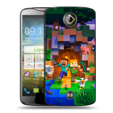 Пластиковый чехол на Acer Liquid S2 с принтом Майнкрафт Minecraft