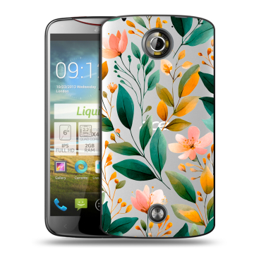 Пластиковый чехол на Acer Liquid S2 с принтом Цветы паттерн Пластиковый чехол на Acer Liquid S2 с принтом Цветы паттерн