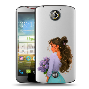 Пластиковый чехол на Acer Liquid S2 с принтом девушка цветы Пластиковый чехол на Acer Liquid S2 с принтом девушка цветы