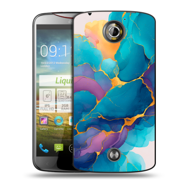 Пластиковый чехол на Acer Liquid S2 с принтом Мрамор блестки Пластиковый чехол на Acer Liquid S2 с принтом Мрамор блестки