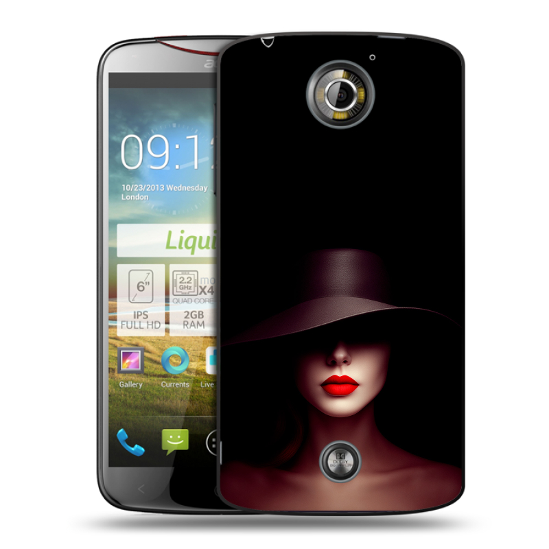 Пластиковый чехол на Acer Liquid S2 с принтом Девушка в шляпе Пластиковый чехол на Acer Liquid S2 с принтом Девушка в шляпе