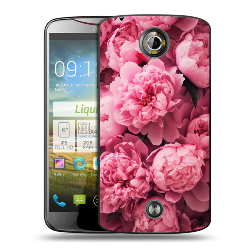 Пластиковый чехол на Acer Liquid S2 с принтом цветы пионы Пластиковый чехол на Acer Liquid S2 с принтом цветы пионы