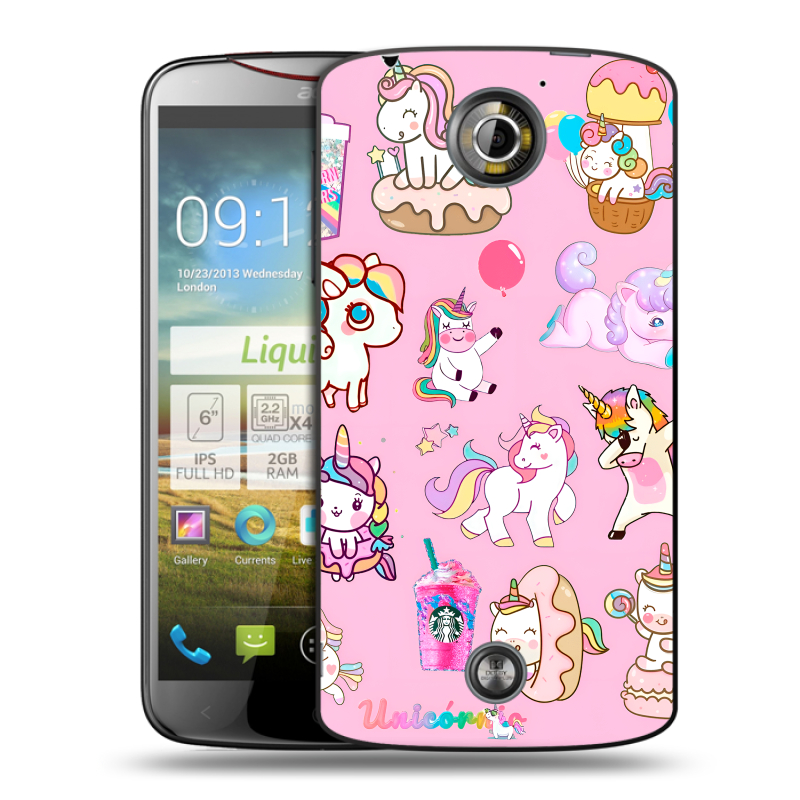 Пластиковый чехол на Acer Liquid S2 с принтом розовые единороги Пластиковый чехол на Acer Liquid S2 с принтом розовые единороги